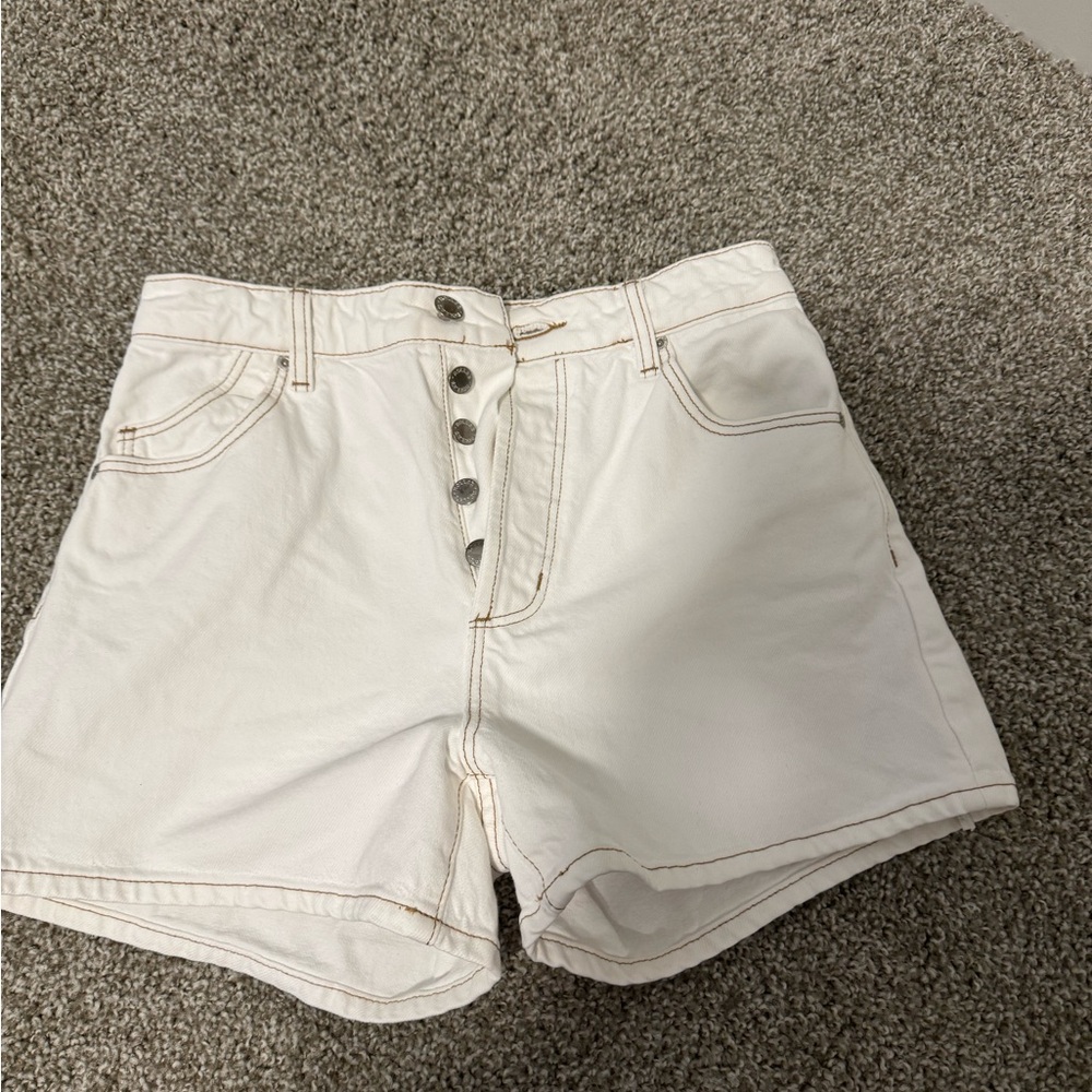 ROLLA'S White High Waist Denim Shorts